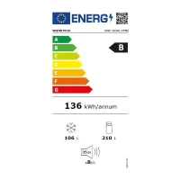 Réfrigérateur combiné - WHIRLPOOL - WHK26364XP7E - Classe B - 316 L - 59,5 x 66,3 x 186,5 cm - Inox(m-4)
