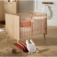 Chambre bébé trio - Lit 120 x 60 cm + Commode 3 tiroir + Armoire Chene suave - Arty - SAUTHON(m-2)