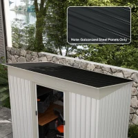 Outsunny 12-delig Trapeziumvormig Dakplaat 129x45cm 7m² Verzinkt, 0,25mm Weerbestendig in Donkergrijs(m-2)