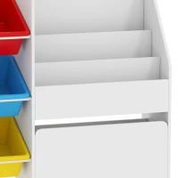 AIYAPLAY Toy Storage Unit, 3-Tier Toy Organiser Shelf with 6 Removable Storage Bins for Bedroom, Nursery, Multicoloured(m-13)