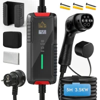 HOMCOM Încărcător pentru Mașini Electrice de 3,5 KW, cu Temporizator, Negru(m-12)