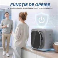 HOMCOM Uscător de Rufe cu Capacitate de 2.5kg, cu Temporizator, Încărcare Frontală, Argintiu(m-7)
