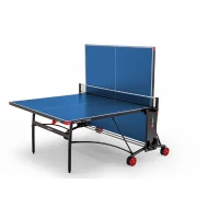 Table tennis de table - SPONETA - S3-87e - Pliable - Usage extérieur - Filet + rangements + roues multi-directionnelles - Bleu/noir(m-2)