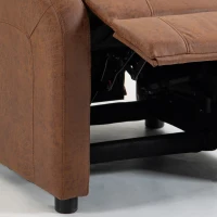 HOMCOM Sillón Relax Reclinable Manual Tapizado en Cuero Sintético Instalación Rápida Reposapiés Acolchado Grueso Marrón(m-12)
