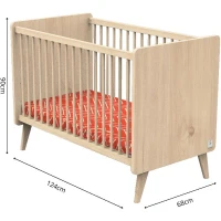 Lit bébé - 120 x 60 cm - Matelas inclus - Arty - Chene Suave/Hetre - SAUTHON(m-3)