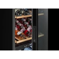 Cave a vin de service - LA SOMMELIERE - SLS90DZ - 91 bouteilles - Porte vitrée réversible - Classe G - 48 x 57,5 x 128,5 cm - Noir(m-6)
