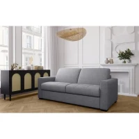 Canapé convertible express - MARIUS - Tissu Gris clair - matelas 14cm - 190 x 100 x 87 cm(m-6)
