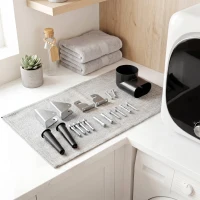 HOMCOM Mini Uscător de Rufe Portabil 2.5 kg, 5 Programe, 800W, Încărcare Frontală, Tambur Inox, pentru Acasă, Alb(m-9)