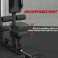 SPORTNOW Spiertrainingsstation met katrol, borsttrek - lat-pulldownmachine - halterbank voor spieropbouw(m-6)