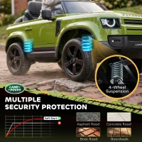 AIYAPLAY Land Rover Licensed 12V Kids Ride on Car with Remote, Suspension, Slow Start, 3 Speeds, Lights, Music, Horn, Green(m-5)