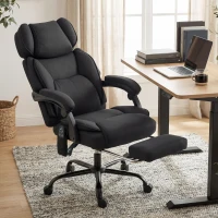 HOMCOM High Back Vibration Massage Office Chair Heated Reclining Computer Chair w/ Adjustable Height, Swivel Wheels, Black(m-10)