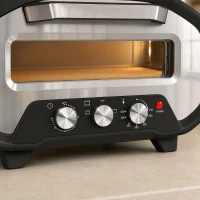 HOMCOM Electric Pizza Oven, Pizza Maker with 3 Knob Control and Ceramic Stone, Viewing Window, 2200W(m-12)