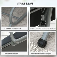 Outsunny Balancelle de Jardin 3 Places Convertible Toit Inclinaison réglable 2 tablettes Support 2L x 1,2l x 1,64H m métal(m-6)