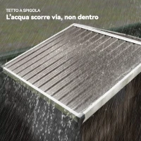 Outsunny Casetta da Giardino in Acciaio 1.1m² con Porta Scorrevole Bloccabile, 136x87x179 cm, Marrone(m-5)