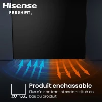 Réfrigérateur Combiné - HISENSE - RB3K330SAIE - 330 L - Enchassable Classe E - 59,5 x 60 x 185 cm - Inox(m-5)