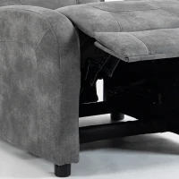 HOMCOM Sillón Relax Reclinable Manual Tapizado en Cuero Sintético Instalación Rápida Reposapiés Acolchado Grueso Gris(m-12)