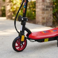 HOMCOM Foldable Electric Scooter, with LED Lights, for Ages 7-14 Years, Red(m-9)