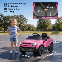 AIYAPLAY Land Rover Licensed 12V Kids Ride on Car with Remote, Suspension, Slow Start, 3 Speeds, Lights, Music, Horn, Pink(m-3)