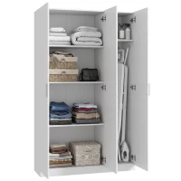 HOMCOM Armadio Guardaroba con Ripiani Regolabili e Ante Soft Close, 109x37x180 cm, Bianco(m-11)