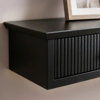 HOMCOM Shelf Wall-Mounted Storage Shelf Shelving Unit MDF 93 x 15 x 10 cm Entryway Kitchen Living Room, Black(m-13)