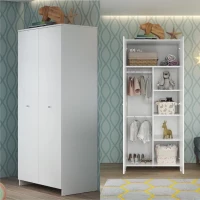 Chambre bébé Trio : Lit 70 x 140 cm + Commode a langer + Armoire NIKO - Blanc - TREND TEAM(m-4)