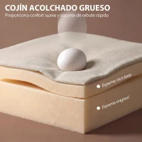 HOMCOM Sofá Cama 2 Plazas Convertible 3 en 1 Tapizado en Chenilla con Respaldo Ajustable Mesa Lateral 2 Almohadas Blanco Crema(m-7)