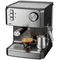 HOMCOM Mașină de espresso, mașină 20 bar cu duză pentru spumă de lapte, rezervor 1,6 L, Negru(m-7)