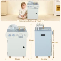 AIYAPLAY Wooden Dishwasher Playset, Kitchen Sink Toys with Faucet, Sink and Accessories, Gift for Boys Girls Toddlers(m-3)