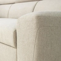 Canapé d'angle convertible réversible avec coffre - 5 places - KASIMIR - Tissu beige - 258 x 79/98 x 219 cm(m-6)
