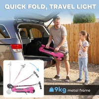 HOMCOM Foldable Electric Kids Scooter, Ride-on for Ages 7-14 Years, Pink(m-6)