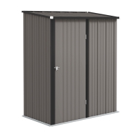 Outsunny Tuinschuur tuinschuurtje, afsluitbare deur, weervast, 161,5 cm x 94,5 cm x 196 cm, Zwart