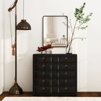 HOMCOM Rectangular Wall Mirror with HD Glass - Black(m-7)