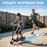 HOMCOM Powered Powered Scooter Ride-On, with Brakes, Adjustable Seat, Adjustable Handlebars, Black(m-5)