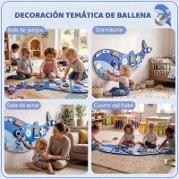 AIYAPLAY Tablero Sensorial Montessori Tema Ballena Busy Board Panel Sensorial Montessori 13 en 1 para Niños +2 Años Azul(m-8)