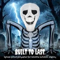 Outsunny Inflatable Ground Crawling Skeleton, Scary Halloween Decoration with Built-in LED Lights for Indoor Outdoor Decor(m-6)