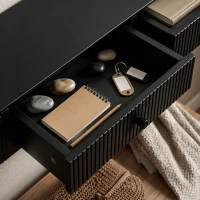 HOMCOM Shelf Wall-Mounted Storage Shelf Shelving Unit MDF 93 x 15 x 10 cm Entryway Kitchen Living Room, Black(m-12)