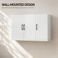 HOMCOM Bathroom Wall Cabinet, Wall Mounted Bathroom Cabinet, Over the Toilet Space Saver with Adjustable Shelves, White(m-7)
