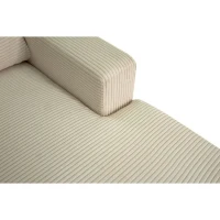 Canapé d'angle droit 4 places - PAUL in cord - Tissu Beige - 216 x 141 x 79 cm - Fabriqué en Ukraine(m-6)