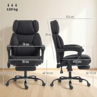 HOMCOM High Back Vibration Massage Office Chair Heated Reclining Computer Chair w/ Adjustable Height, Swivel Wheels, Black(m-3)