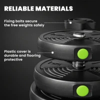 SPORTNOW Adjustable Weight Barbell & Dumbbells Set Free Weights Strength Muscle Exercise Home Gym Training, Black and Green(m-7)