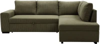 Canapé d'angle convertible réversible - 4/5 places - NIRVANA - Tissu velours cotelé Kaki - Coffre de rangement - 247 x 87 x 183 cm(m-3)