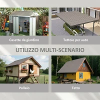 Outsunny Set 12 Pannelli di Ricambio 129x45 cm per Casette da Giardino in Acciaio Zincato Grigio(m-4)