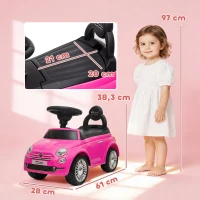 AIYAPLAY Carro Cavalcável para Crianças 12-36 Meses Licença com Música Buzina e Compartimento Sob Assento em PP Rosa(m-3)