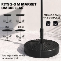 Outsunny 29kg Water/Sand Filled Rattan-Effect Parasol Base(m-4)