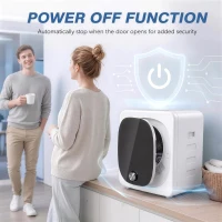 HOMCOM Mini Uscător de Rufe Portabil 2.5 kg, 5 Programe, 800W, Încărcare Frontală, Tambur Inox, pentru Acasă, Alb(m-7)