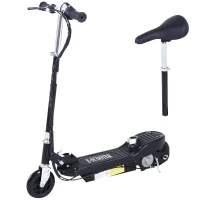 HOMCOM Powered Powered Scooter Ride-On, with Brakes, Adjustable Seat, Adjustable Handlebars, Black(m-1)