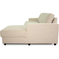 Canapé d'angle droit 4 places - PAUL in cord - Tissu Beige - 216 x 141 x 79 cm - Fabriqué en Ukraine(m-4)
