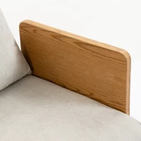 HOMCOM Sofá Cama 2 Plazas Convertible 3 en 1 Tapizado en Chenilla con Respaldo Ajustable Mesa Lateral 2 Almohadas Blanco Crema(m-13)