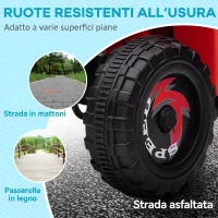 HOMCOM Quad Elettrico per Bambini con Rimorchio, Pedale, Marce Avanti e Indietro, 2.5 km/h, per 18-36 Mesi, Rosso(m-7)