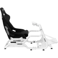 Cockpit de simulation - OPLITE - GTR S8 Infinity Force - Acier carbone - Blanc - Simracing haute performance(m-3)